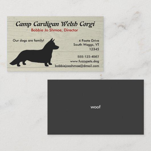 Cardigan Welsh Corgi Visitekaartje (Voorkant / Achterkant)