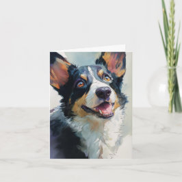 Cardigan Welshe corgi aquarel Kaart