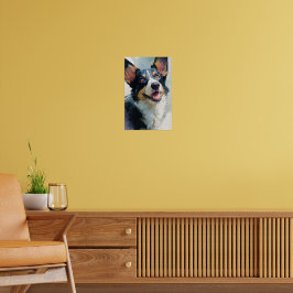 Cardigan Welshe corgi aquarel Poster