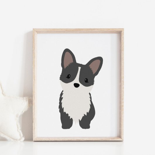 Cardigan Zwart Corgi Hondenkwekerij & Kinder Poste Poster