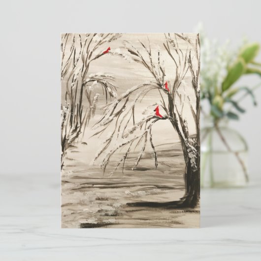 Cardinaal Flat Notecard Bedankkaart (Staand voorkant)