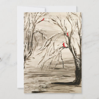 Cardinaal Flat Notecard Bedankkaart