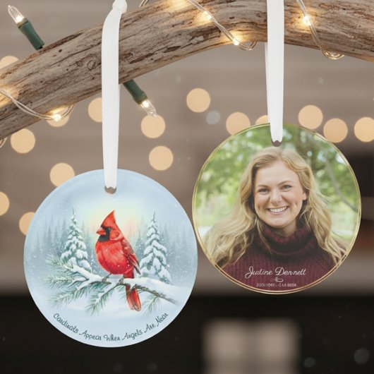 Cardinaal Foto Herinnering Geschenk Op Maat Gemaak Ornament
