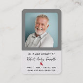 Cardinaal Funeral Memorial Prayer-fotokaart Visitekaartje (Voorkant)