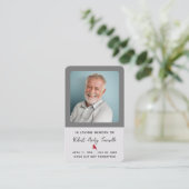 Cardinaal Funeral Memorial Prayer-fotokaart Visitekaartje (Staand voorkant)