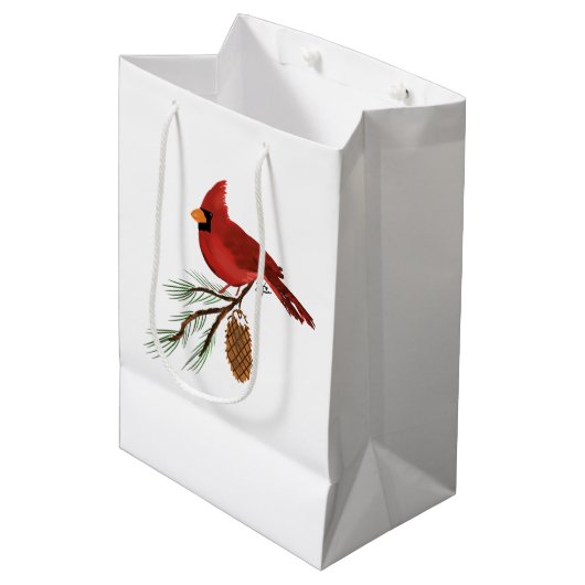 Cardinaal Gift Bag Medium Cadeauzakje (Voorkant Gekanteld)