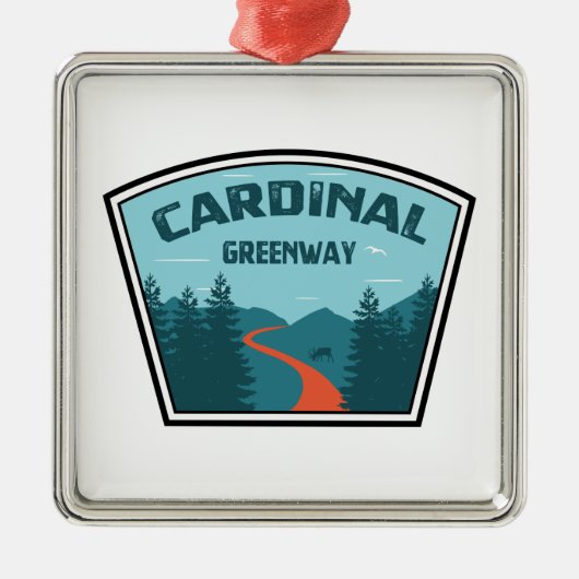 Cardinaal Greenway Indiana Metalen Ornament (Voorkant)
