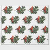 Cardinaal Holly Wrapping Paper Cadeaupapier (Vlak)