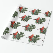 Cardinaal Holly Wrapping Paper Cadeaupapier (Uitgerold)
