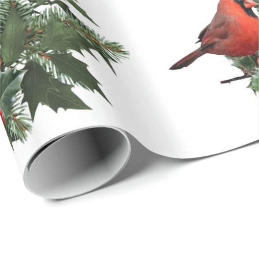 Cardinaal Holly Wrapping Paper Cadeaupapier (Rol Hoek)