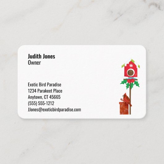 Cardinaal vogelwinterthema Seven Line Custom Visitekaartje (Voorkant)