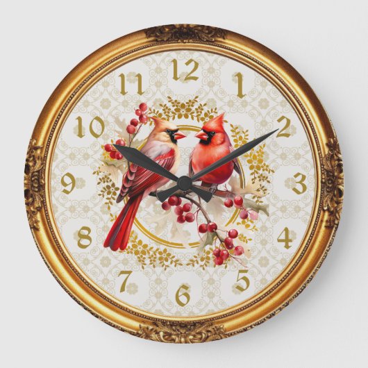 Cardinaal Wall Clock Grote Klok (Voorkant)