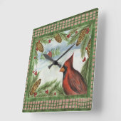 Cardinaal Wall Clock Vierkante Klok (Hoek)