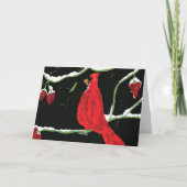 Cardinaal Winter Bird Kaart (Voorkant)