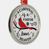 Cardinal/A Cardinal is een bezoeker uit de hemel Metalen Ornament (Rechts)