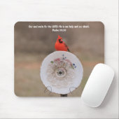 Cardinal Bird and Plate Flower Faith Bible Verse Muismat (Met muis)