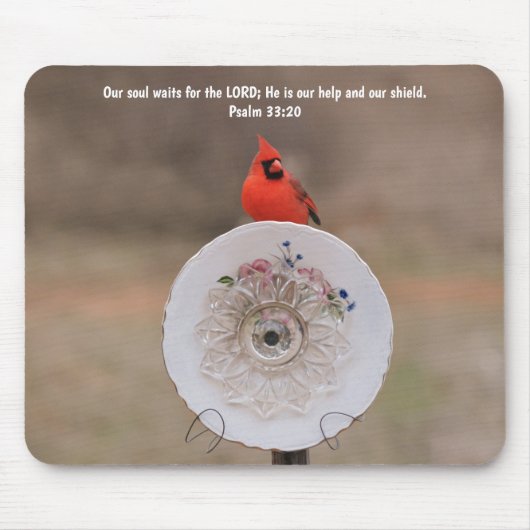 Cardinal Bird and Plate Flower Faith Bible Verse Muismat (Voorkant)