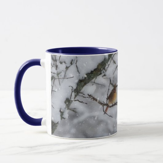 Cardinal Bird Couple in Snow Tree Nature Mug Mok (Links)