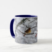 Cardinal Bird Couple in Snow Tree Nature Mug Mok (Voorkant links)