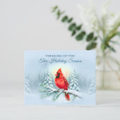 Cardinal Bird Sympathy Condolence Christmas Winter Feestdagenkaart (Staand voorkant)