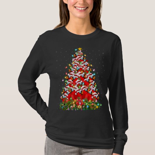 Cardinal Bird   Xmas Light Santa Cardinal Christma T-shirt (Voorkant)