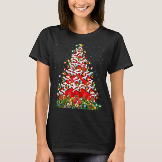 Cardinal Bird   Xmas Light Santa Cardinal Christma T-shirt (Voorkant)