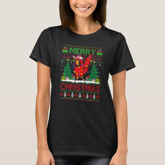 Cardinal Bird  Xmas Tree Ugly Santa Cardinal Chris T-shirt (Voorkant)