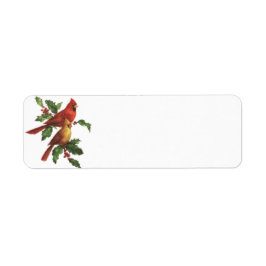 Cardinal Birds Holiday Label