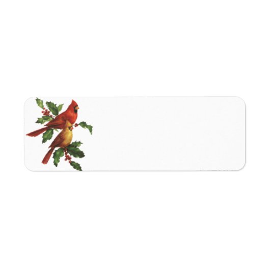 Cardinal Birds Holiday Label (Voorkant)