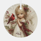 Cardinal Blessings in Quiet Snow Glas Ornament (Achterkant)