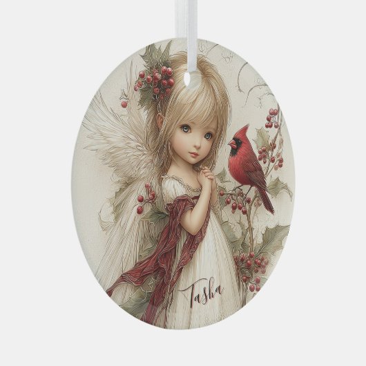 Cardinal Blessings in Quiet Snow Glas Ornament (Voorkant Rechts)