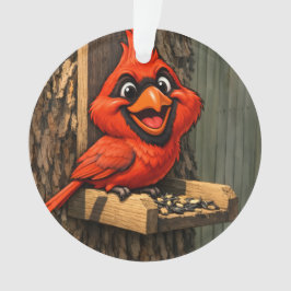 Cardinal Caricature Ornament
