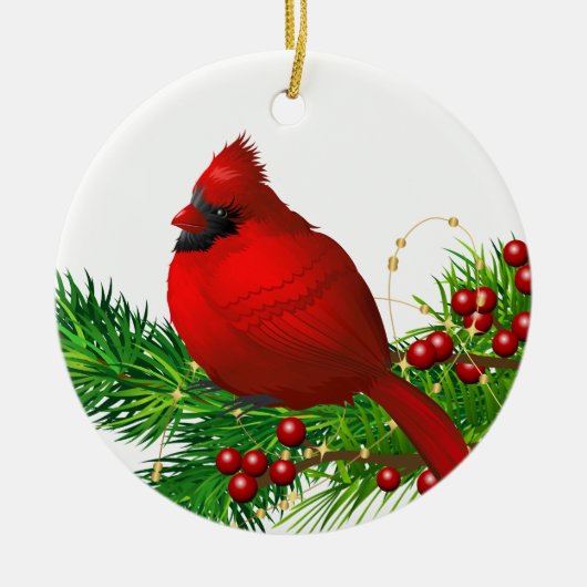 Cardinal Ceramic Ornament (Voorkant)