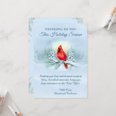 Cardinal Christmas Sympathy Condolence Holiday  Kaart (Voorkant / Achterkant in situ)