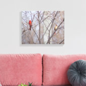Cardinal family canvas afdruk (Insitu (Woonkamer))