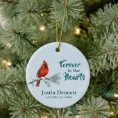 Cardinal Forever In Our Hearts Custom Christmas  Keramisch Ornament