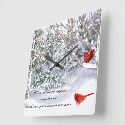 Cardinal from heaven Clock Vierkante Klok (Hoek)