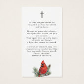 Cardinal Funeral Loving Memory Cross Prayer Card Visitekaartje (Achterkant)