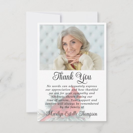 Cardinal Funeral Thank You 2 Photos Memorial Bedankkaart (Voorkant)