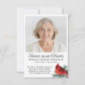 Cardinal Funeral Thank You 2 Photos Memorial Bedankkaart (Achterkant)