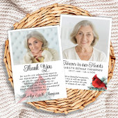 Cardinal Funeral Thank You 2 Photos Memorial Bedankkaart