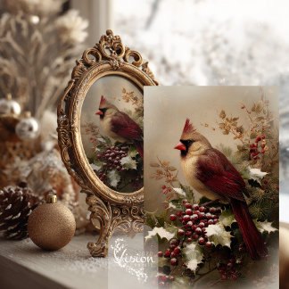 Cardinal Holly Berries Christmas Tissue Paper Tissuepapier