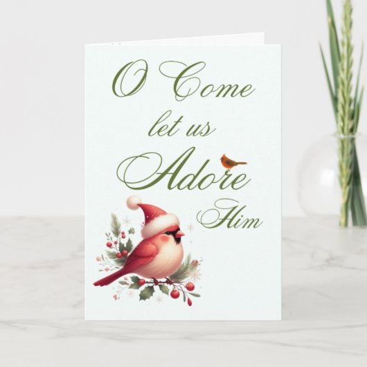 Cardinal Hymn Lyric Christmas Card Kaart (Voorkant)