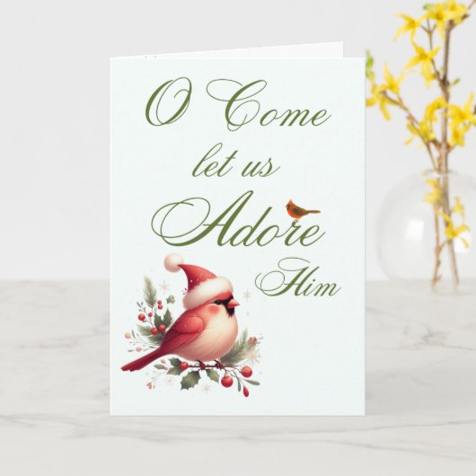 Cardinal Hymn Lyric Christmas Card Kaart (Gele Bloem)