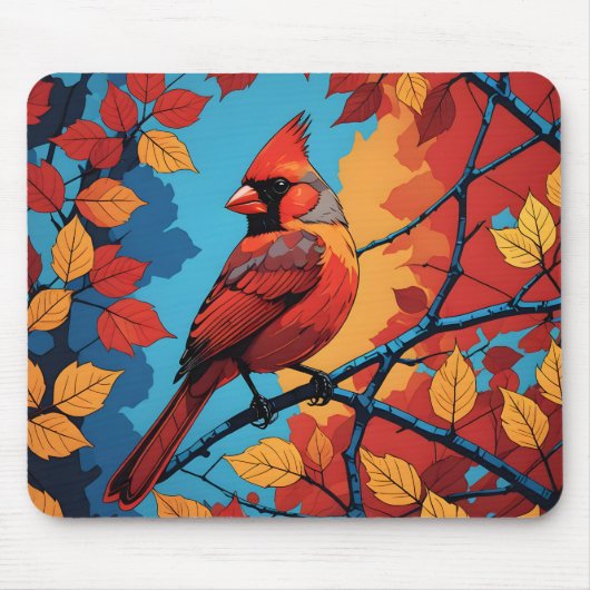 Cardinal in Autumn Muismat (Voorkant)
