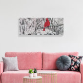 Cardinal in Snow Canvas Afdruk (Insitu (Woonkamer))