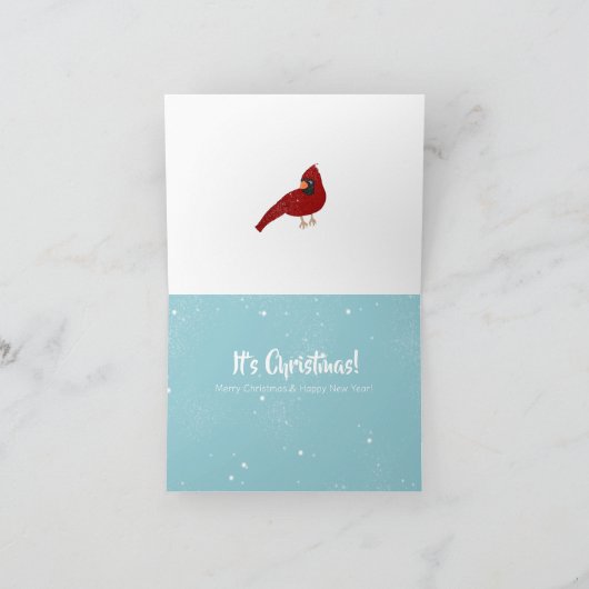 Cardinal In The Country Christmas Holiday Card Feestdagen Kaart (Binnen)