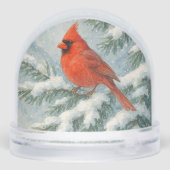 Cardinal in the Snow Christmas Sneeuwbol (Achterkant)