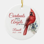 Cardinal Memorial Ornament with Custom Name Photo (Voorkant)