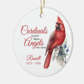 Cardinal Memorial Ornament with Custom Name Photo (Links)